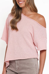 Boucle Knit Top in Pink